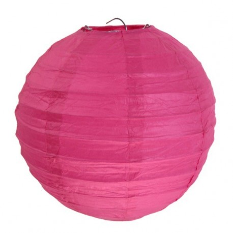 Lanterne boule chinoise papier fuschia 30 cm les 2