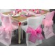 Housses de chaise blanches noeuds fuschia 