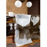 Housses de chaise intissé blanc noeud chocolat les 10