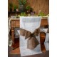 housse de chaise blanc intisse avec noeud chocolat 