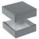 Boîte à dragées cube gris et transparent les 6