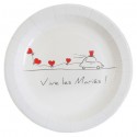 Assiettes carton Vive les mariés 22.5 cm les 10