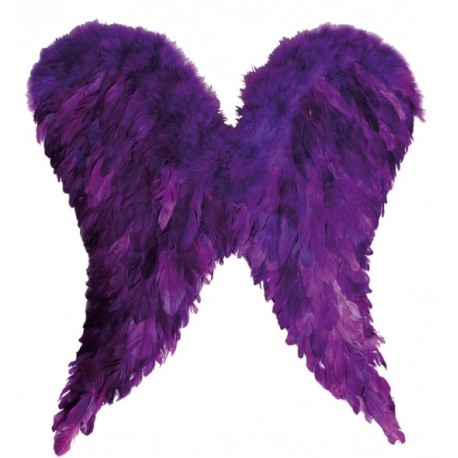 Ailes d'ange en plumes violettes adulte