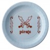 Assiette Pirate Carton Bleu ciel 22.5 cm les 6