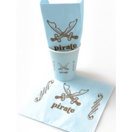 Serviettes de table Pirate bleu ciel les 20