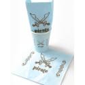 Serviettes de table Pirate bleu ciel les 20