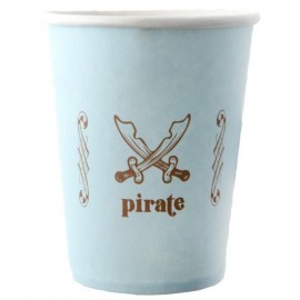 Gobelet Pirate carton bleu ciel les 6