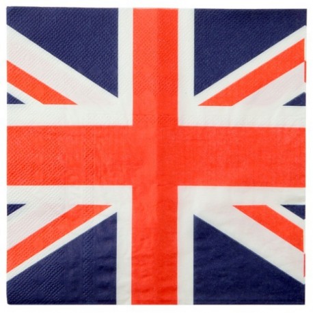 Serviette de table Angleterre drapeau Anglais les 20