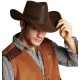 chapeau cowboy brun imitation cuir adulte