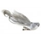 Oiseau Gris en Plumes sur pince 6.5 cm les 4 