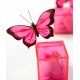 Papillon Bicolore Fushia en Plumes sur Tige les 6 deco