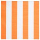 Serviette de table rayée orange blanc en papier les 20