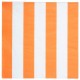 Serviette de table rayée orange blanc en papier les 20