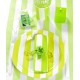 Assiettes Carton Rayées Vert anis Blanc 23 cm les 10