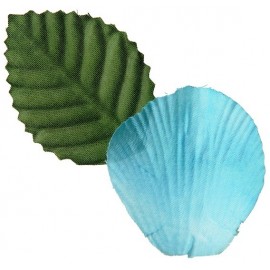 Pétales Bleu Turquoise avec Feuilles les 100