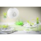 Chemin de Table Raye Vert anis Blanc deco mariage