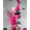 Plumes Fuchsia Léopard Assorties avec Perle les 6