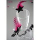 Plume Fushia Leopard avec Perle Plume deco