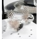 Plume noire leopard avec perle idee deco