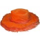 Chapeau Hippie Orange Bord boa