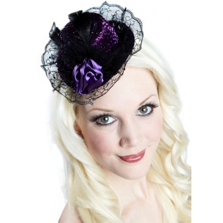 Mini chapeau lilas chic lurex deluxe femme