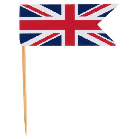 Piques Cocktail Drapeau Anglais Union Jack les 10