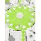 Centre de table intisse perfore coeur deco vert anis gris