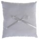 Coussin alliances coton gris et noeud ruban