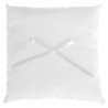 Coussin alliances coton blanc et noeud ruban