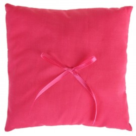 Coussin alliances fuchsia en coton