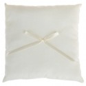 Coussin alliances coton ivoire et noeud ruban