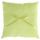 Coussin alliances coton vert anis et noeud ruban