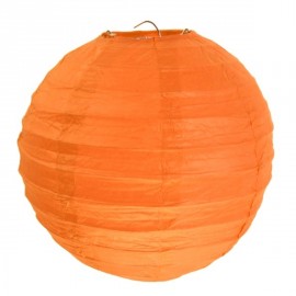 Lanterne boule chinoise papier orange 30 cm les 2