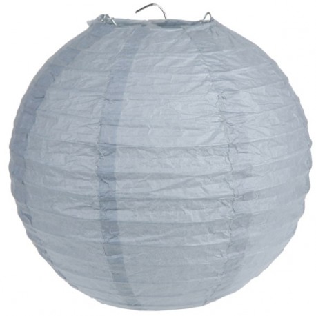 Lanterne boule chinoise papier gris 50 cm