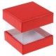 Boîte à dragées cube rouge et transparent les 6