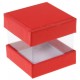 Boîte à dragées cube rouge et transparent les 6