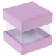 Boîte à dragées cube parme et transparent les 6