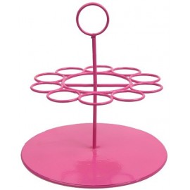 Présentoir éprouvettes à dragées fuchsia rond