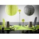 Assiettes noires a pois blanc deco noir vert anis a pois