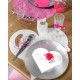 Set de table coeur intissé deco de table Set de table coeur