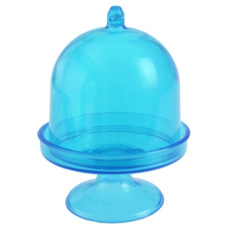 Boite dragees cloche bleu turquoise sur pied les 4