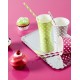 Pailles rayees vert anis en papier deco de table