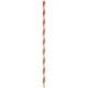 Pailles rayees orange blanc en papier les 20