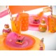 Pailles rayees orange en papier deco de table