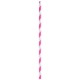 Pailles rayées Fuchsia Blanc en papier les 20