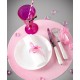 Perle Ours Fushia Transparent les 6