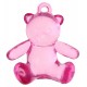 Perle ours fuchsia transparent les 6