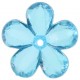 Perles Fleurs turquoise transparent 2.1 cm les 10