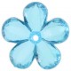 Perles Fleurs turquoise transparent 2.1 cm les 10