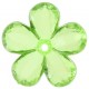 Perles Fleurs vert anis transparent 2.1 cm les 10